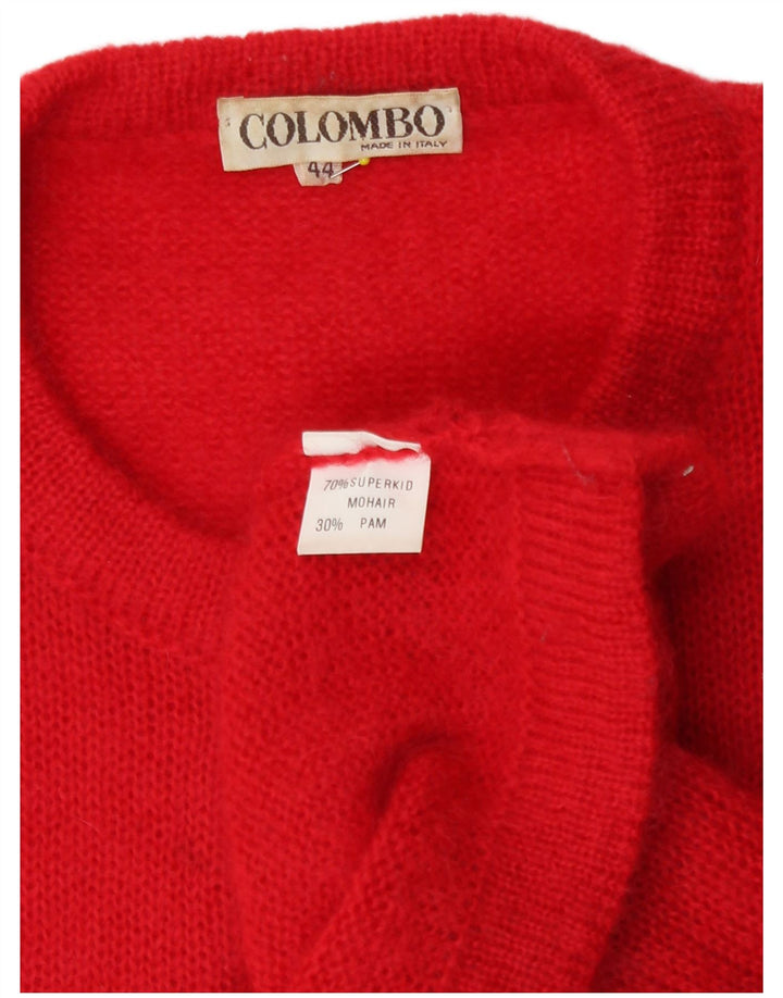 Colombo Cardigan Femme Pull IT 44 Rouge Moyen Mohair