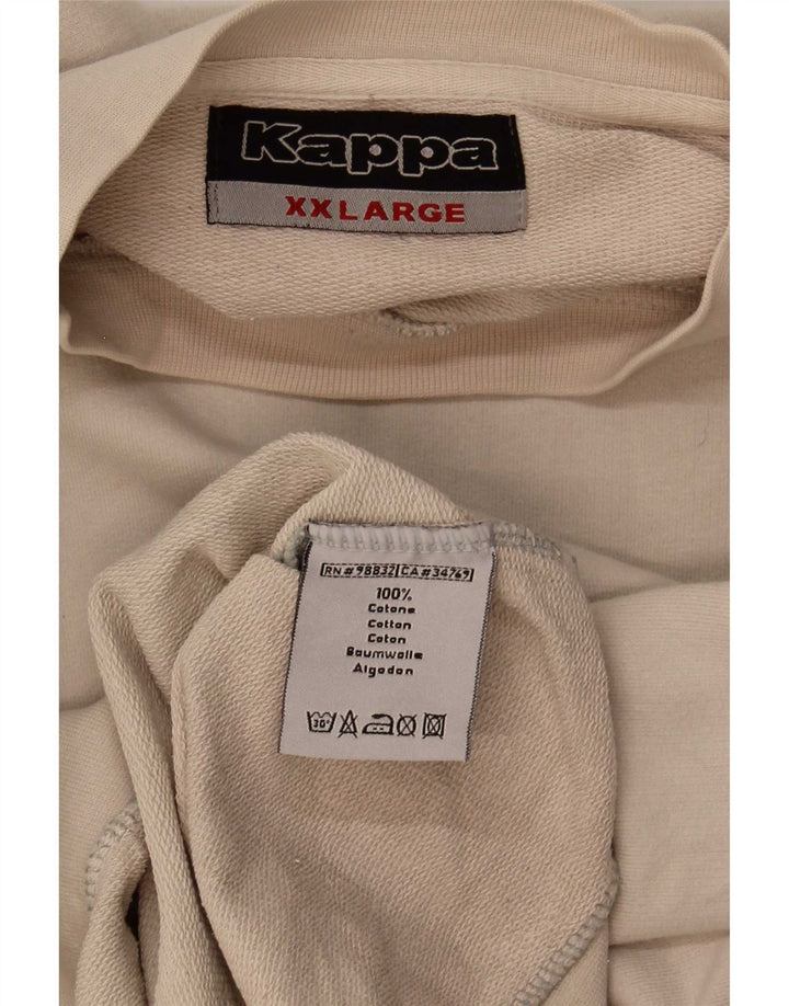 Kappa Sweat-shirt pour homme en coton beige 2XL