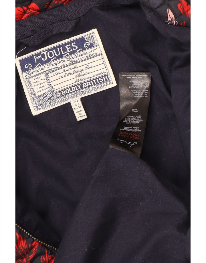 Joules Veste matelassée pour femme UK 8 Small Navy Blue Floral Polyamide