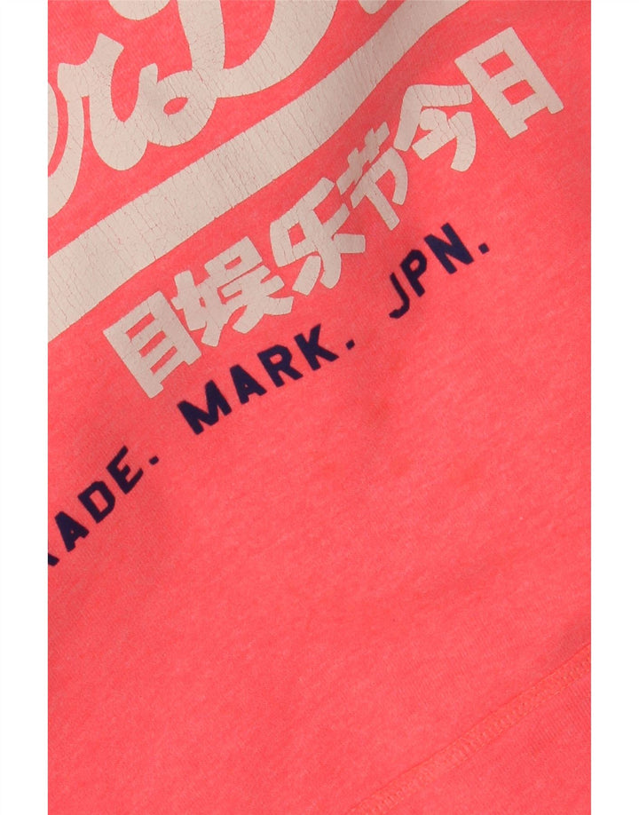 SUPERDRY Pull à capuche graphique pour femme UK 16 Large Rose Coton
