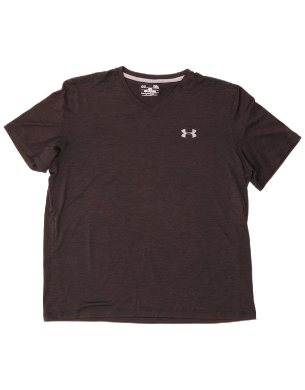Under Armour T-shirt à manches courtes pour homme, grand, noir moucheté