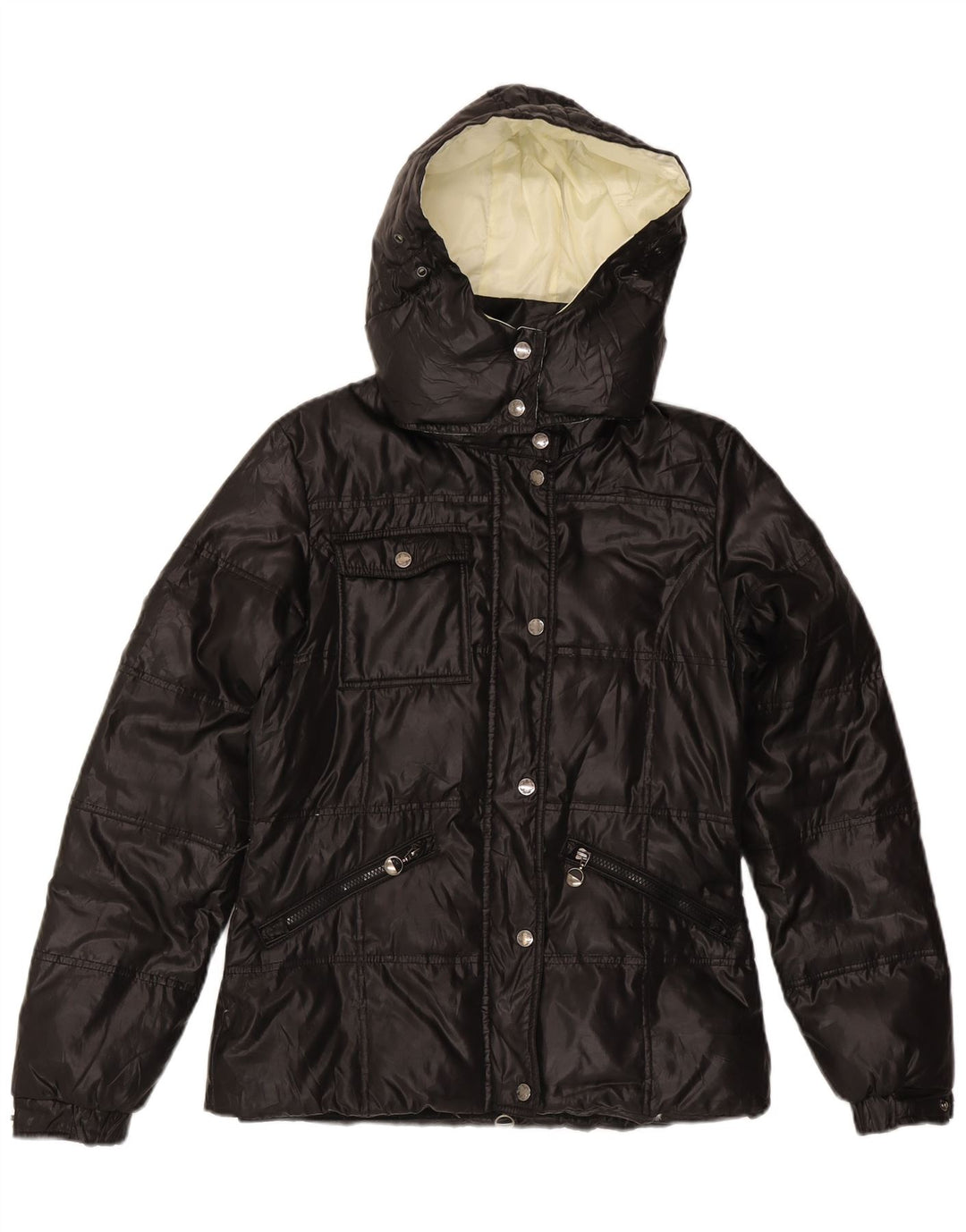 LOTTO Veste matelassée à capuche pour femme UK 44 Medium Noir Polyamide