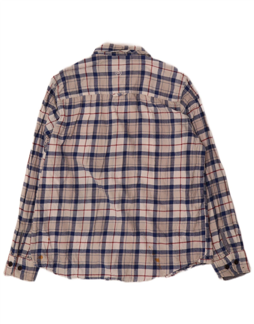 Fat Face Chemise en flanelle pour homme en coton à grands carreaux bleus