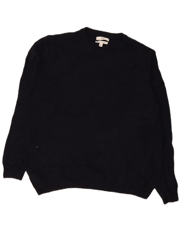 Marks & Spencer Pull à col rond pour homme 2XL en laine d'agneau bleu marine
