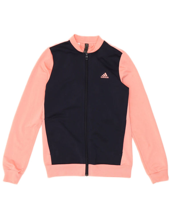 Adidas Veste de Survêtement Fille 13-14 Ans Rose Colorblock Polyester