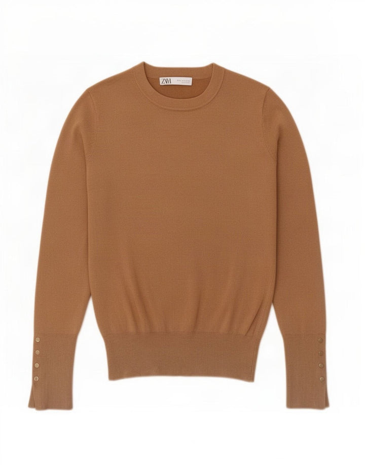 Zara Pull coupe classique pour femme UK 8 Small Marron