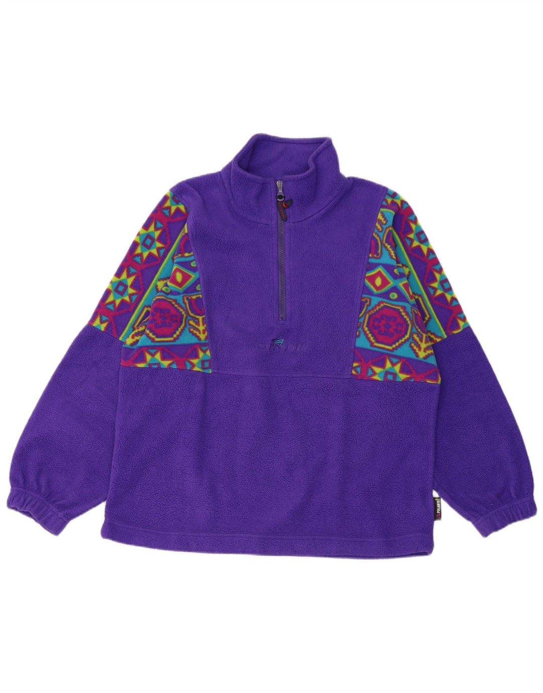 Cape Horn Pull polaire à col zippé pour homme Violet moyen géométrique