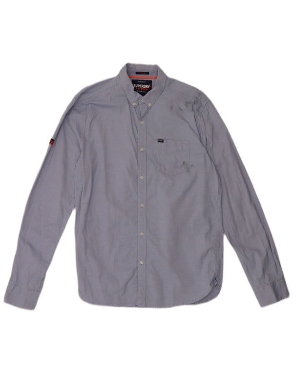 Superdry Chemise Regular Fit En Coton À Rayures Bleues Larges Homme