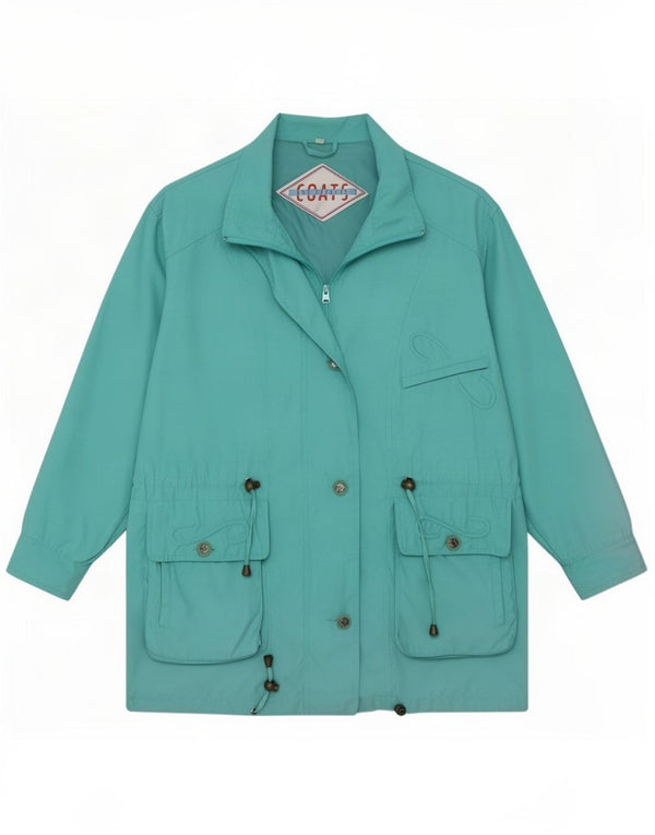 Vintage Parka surdimensionnée pour femme IT 46 Large Turquoise Polyester