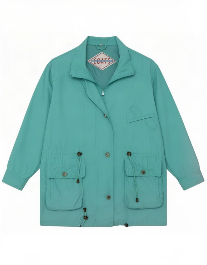 Vintage Parka surdimensionnée pour femme IT 46 Large Turquoise Polyester