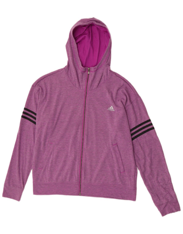 Adidas Pull à capuche zippé surdimensionné pour femme UK 16/18 Grand Violet Polyester