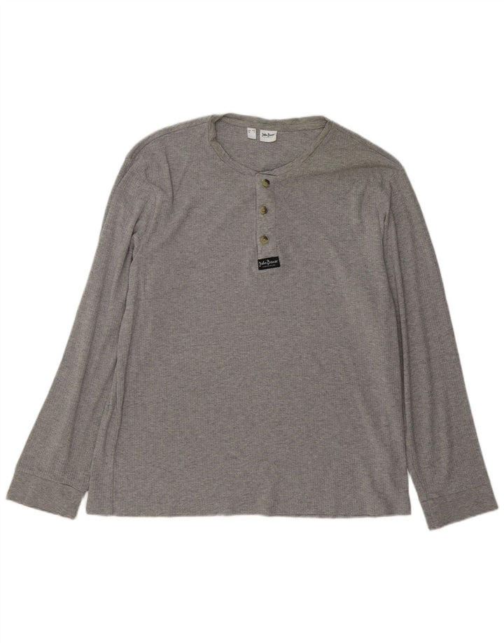 JOHN BANER Mens Top Long Sleeve XL Grey Cotton