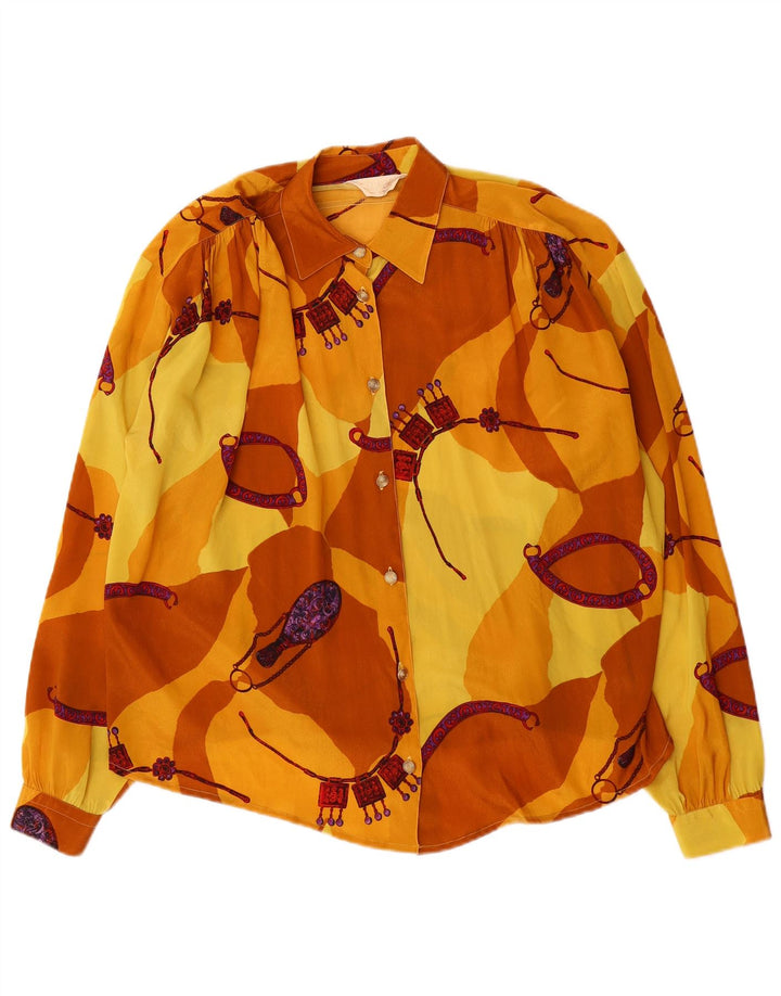 VINTAGE Chemisier surdimensionné pour femme IT 46 Grand colorblock jaune