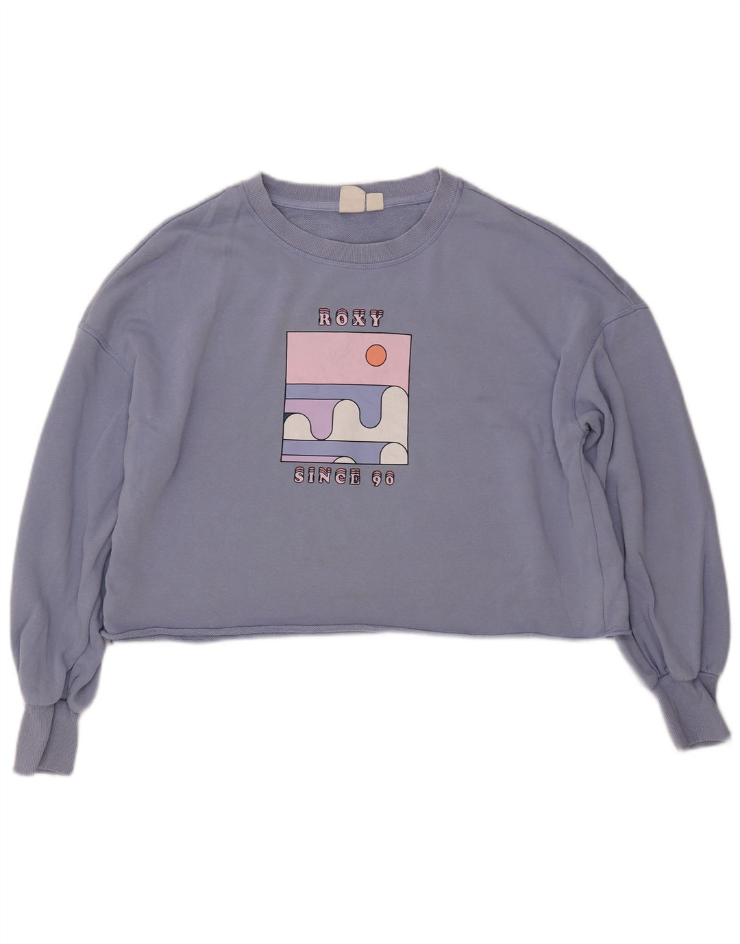 ROXY Sweat-shirt court surdimensionné pour femme UK 16 Large Bleu