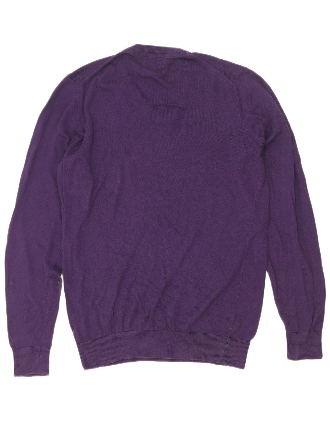 Marks & Spencer Pull coupe classique à col en V pour homme en coton violet moyen