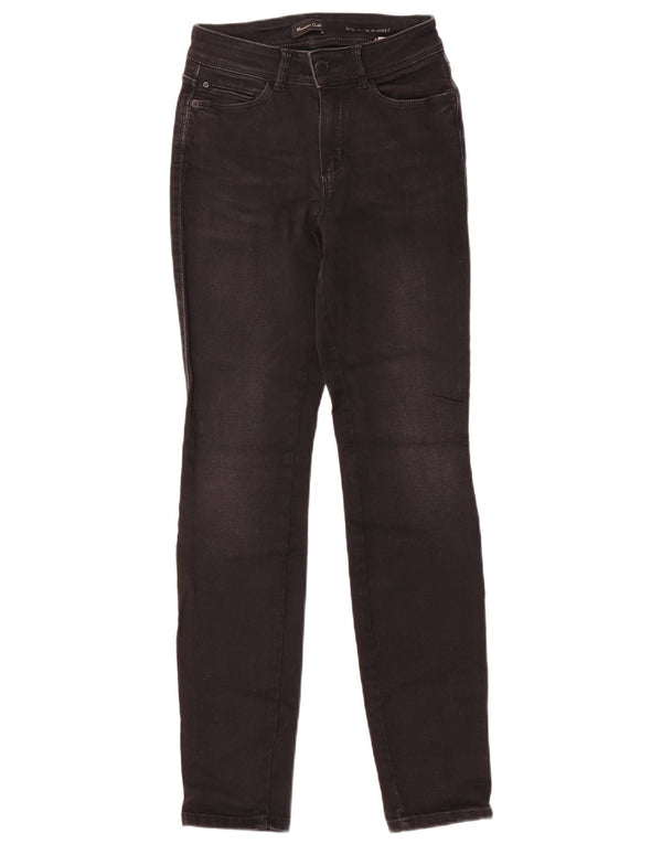 Massimo Dutti Jean skinny taille moyenne pour femme EU 34 2XS W24 L29 Coton noir