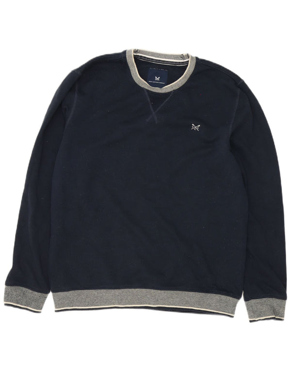 Crew Clothing Sweat-shirt pour homme en polyester color block Bleu marine Taille L