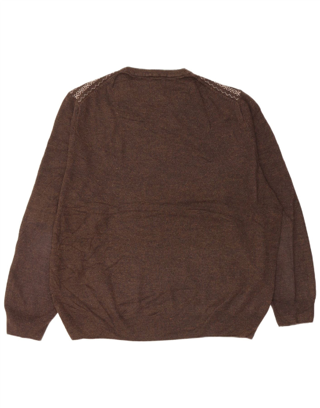 Dockers Pull col rond pour homme XL Marron Fair Isle Acrylique