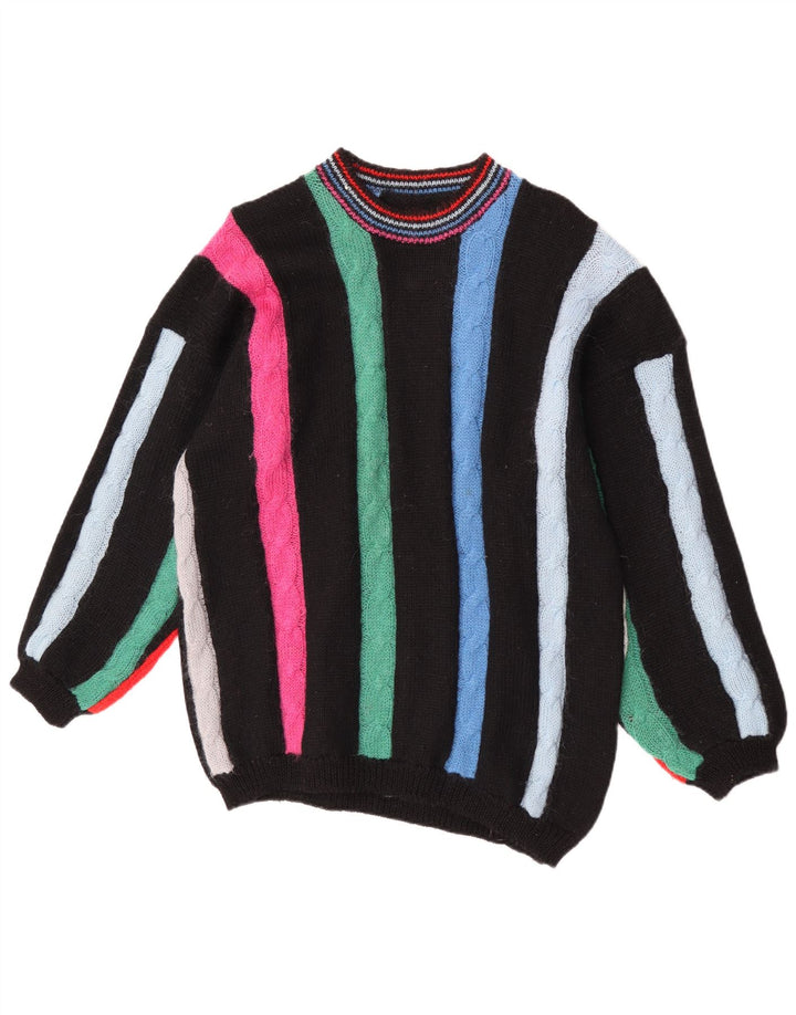 vintage Womens Crew Neck Jumper Sweater UK 16 Grand Multicolore