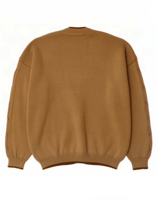 vintage Mens Cardigan Pull Grand Beige