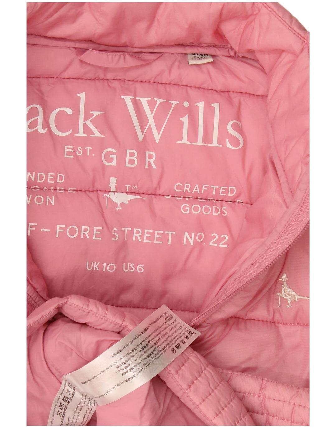 Jack Wills Veste matelassée pour femme UK 10 Small Rose Polyamide
