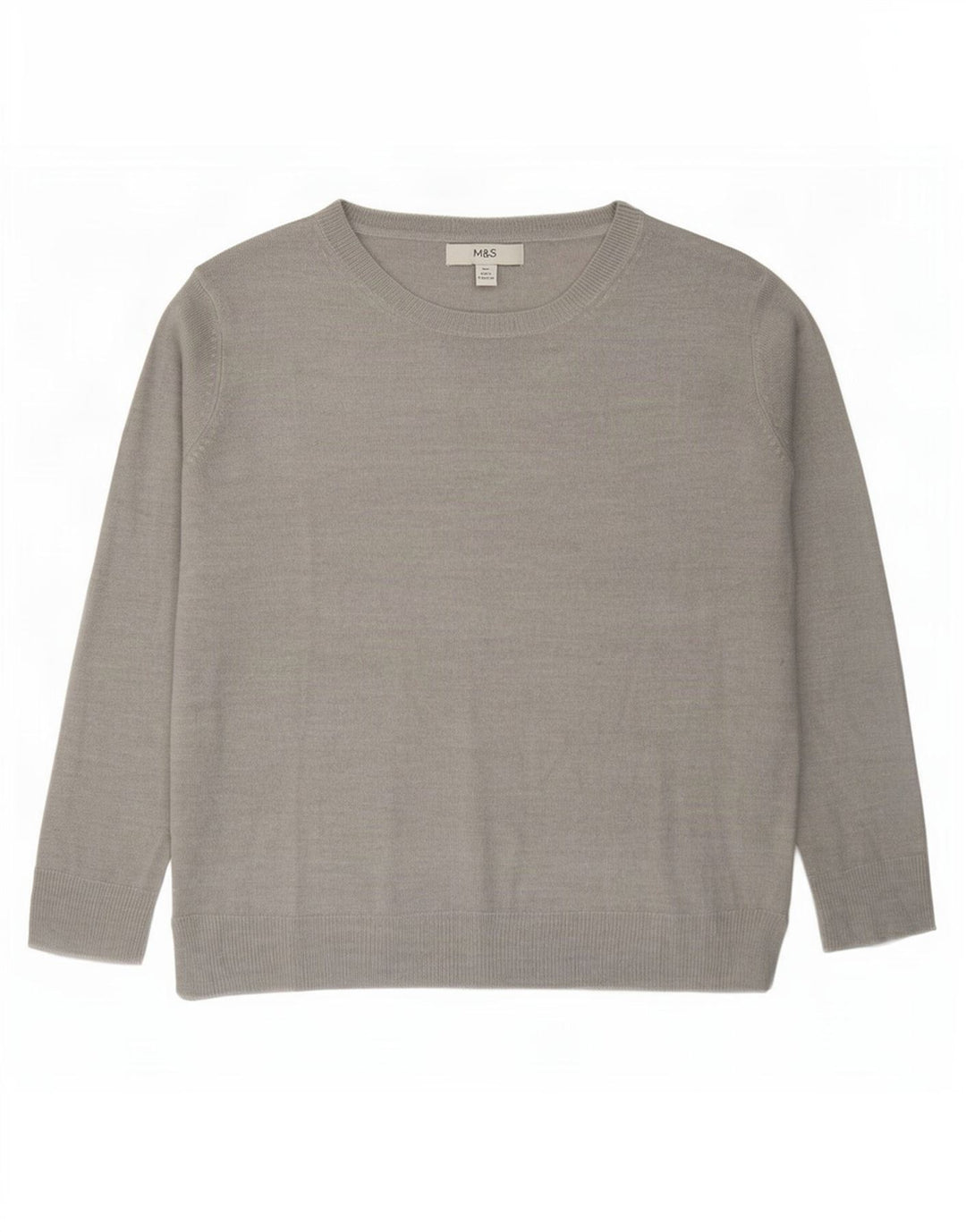 Marks & Spencer Pull surdimensionné à col bateau pour femme UK 10 Petit Gris