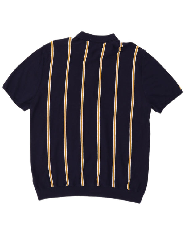 Marks & Spencer Pull col polo pour homme 2XL Bleu marine rayé
