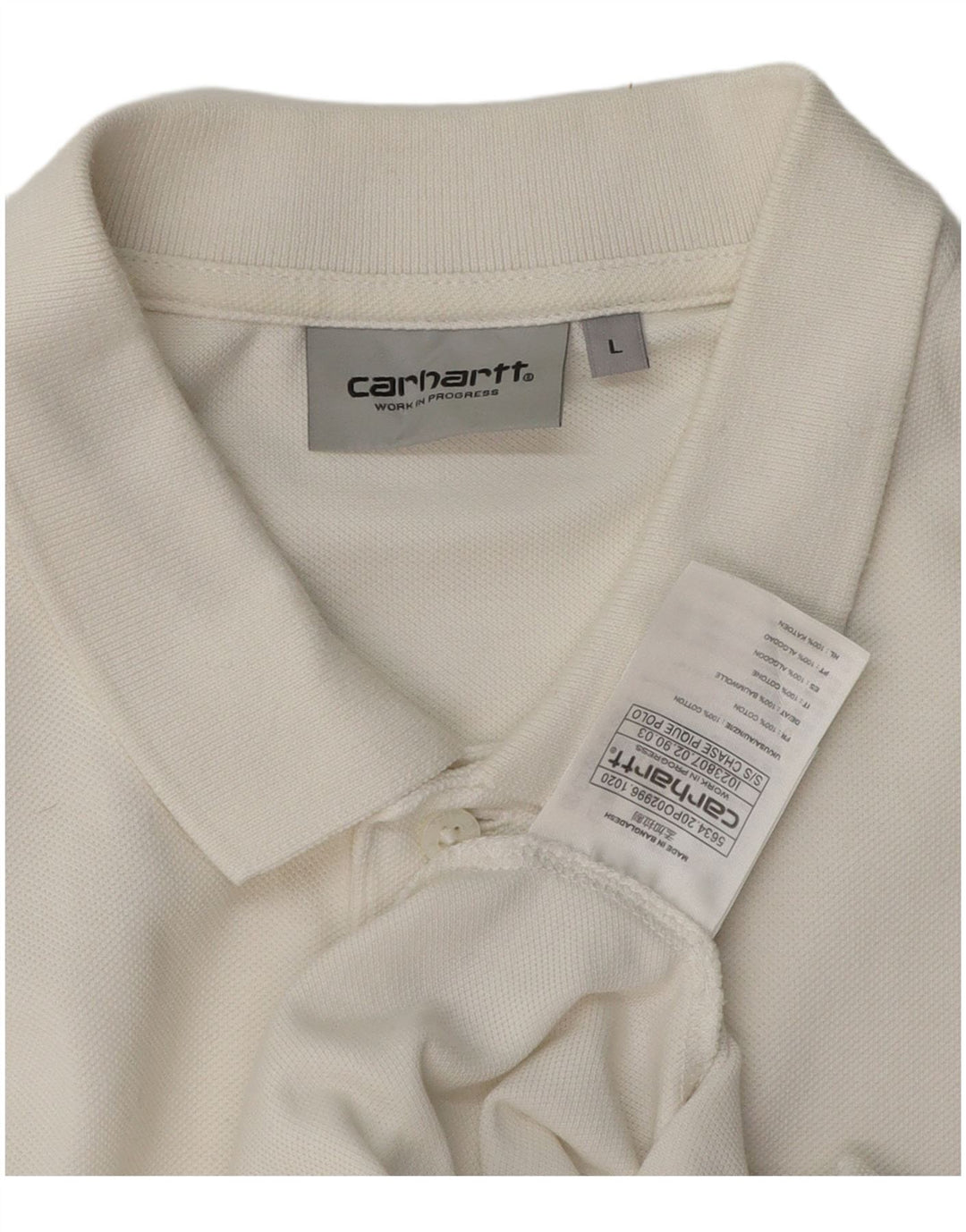 Carhartt Polo Homme Grand Blanc Coton