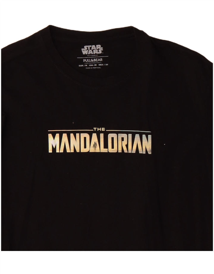 Pull & Bear T-Shirt Graphique Homme Noir Moyen Coton