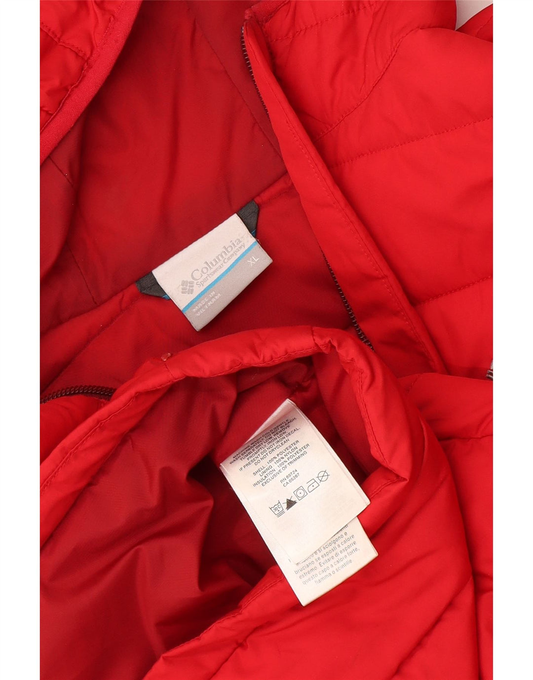 Columbia Veste matelassée à capuche pour femme UK 18 XL Rouge Polyester
