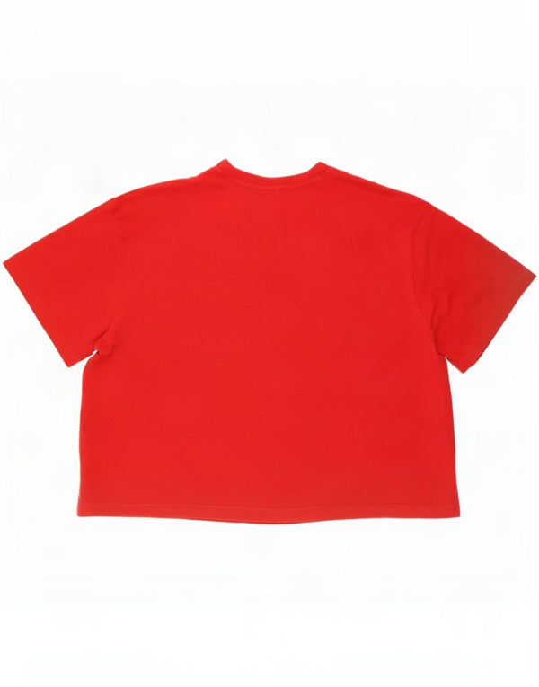 Adidas T-shirt court surdimensionné pour femme UK 28/30 3XL Rouge Coton