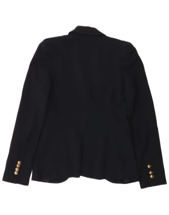 Zara Veste Blazer 1 Bouton Femme UK 6 XS Bleu Marine Polyester