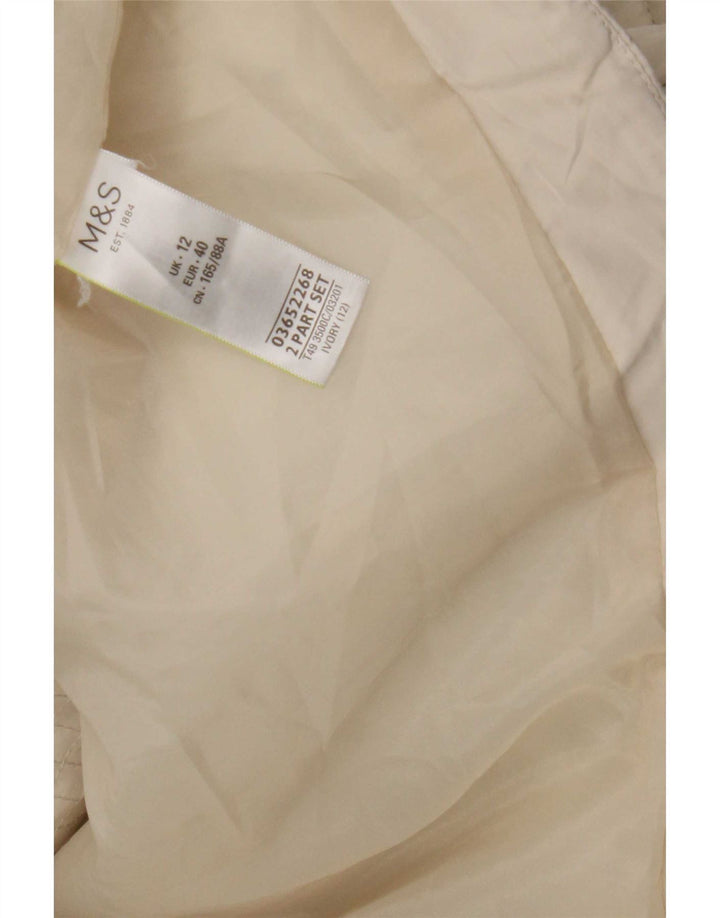 Marks & Spencer Veste matelassée à capuche pour femme UK 12 Polyester blanc moyen
