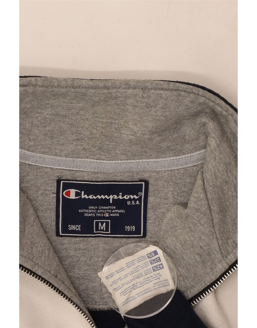 CHAMPION Sweat-Shirt Col Zippé Homme Bleu Marine Moyen Colourblock