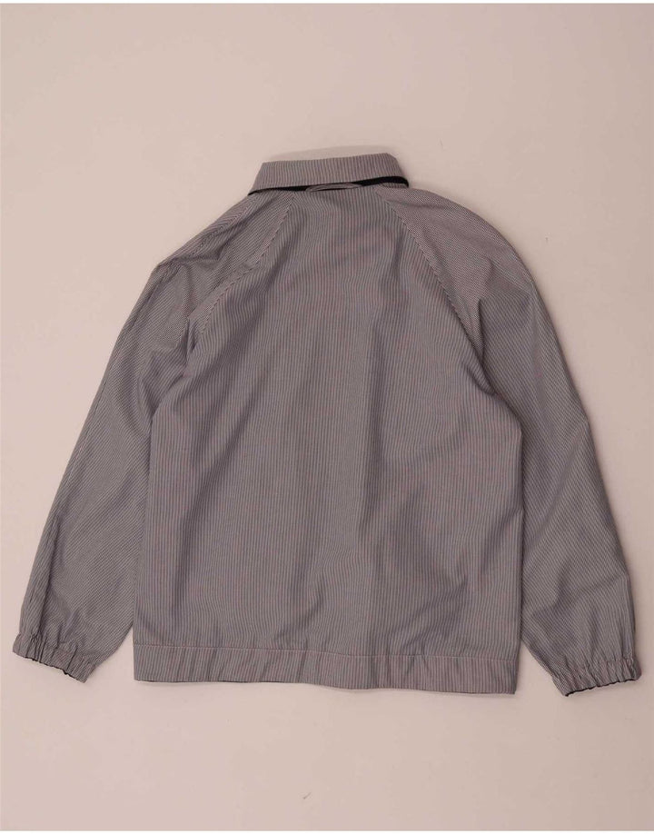 vintage Femme Réversible Bomber Jacket EU 38 Moyen Bleu Marine Polyester