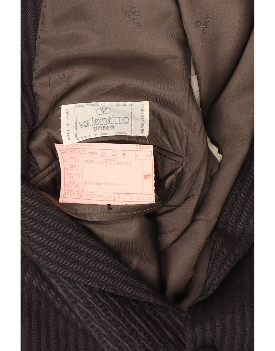 Valentino Veste blazer longue à 2 boutons pour homme IT 52 XL Gris à fines rayures