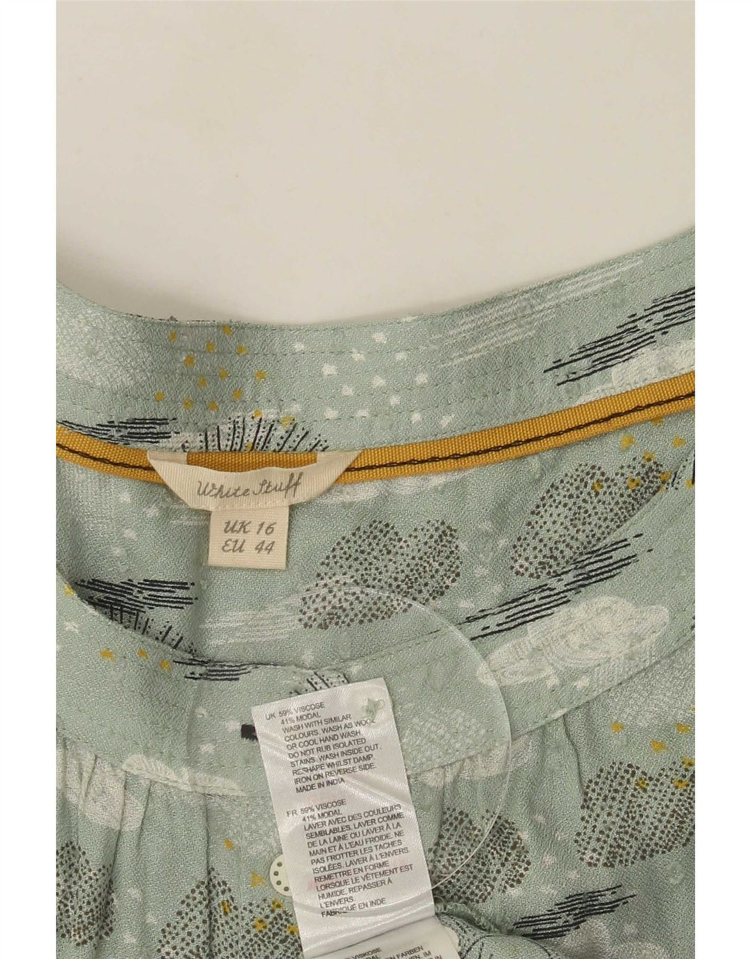 Chemisier chemise à motif abstrait White Stuff pour femme UK 16 Large vert