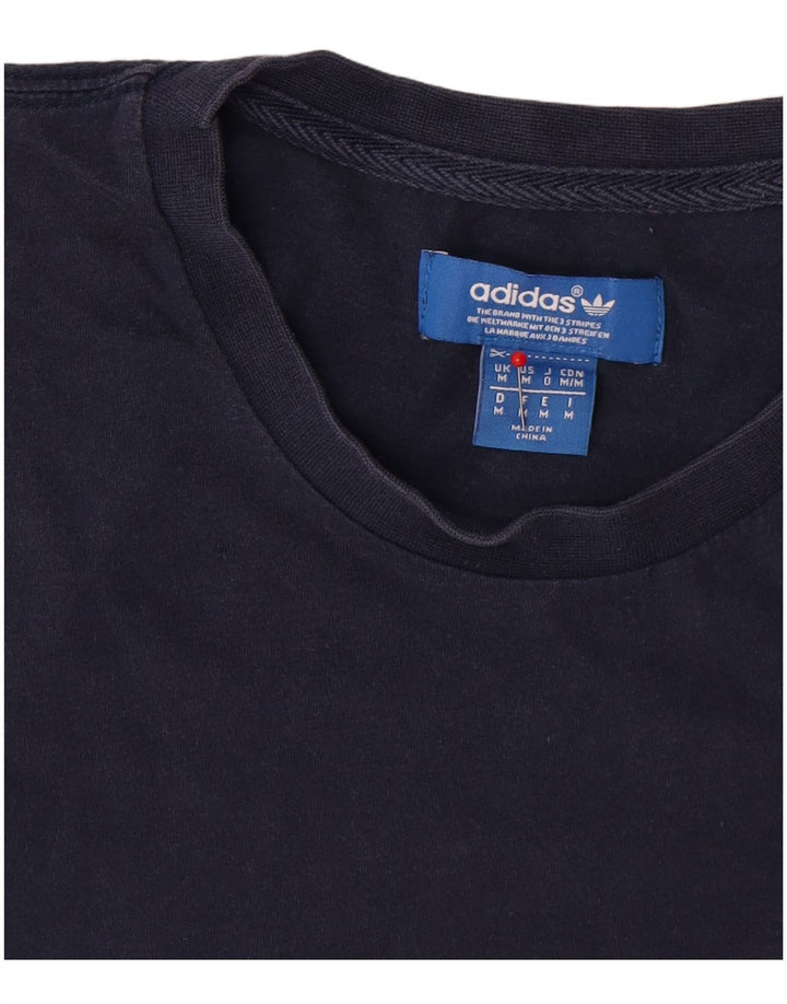 Adidas T-Shirt Homme Top Bleu Marine Rayé Coton