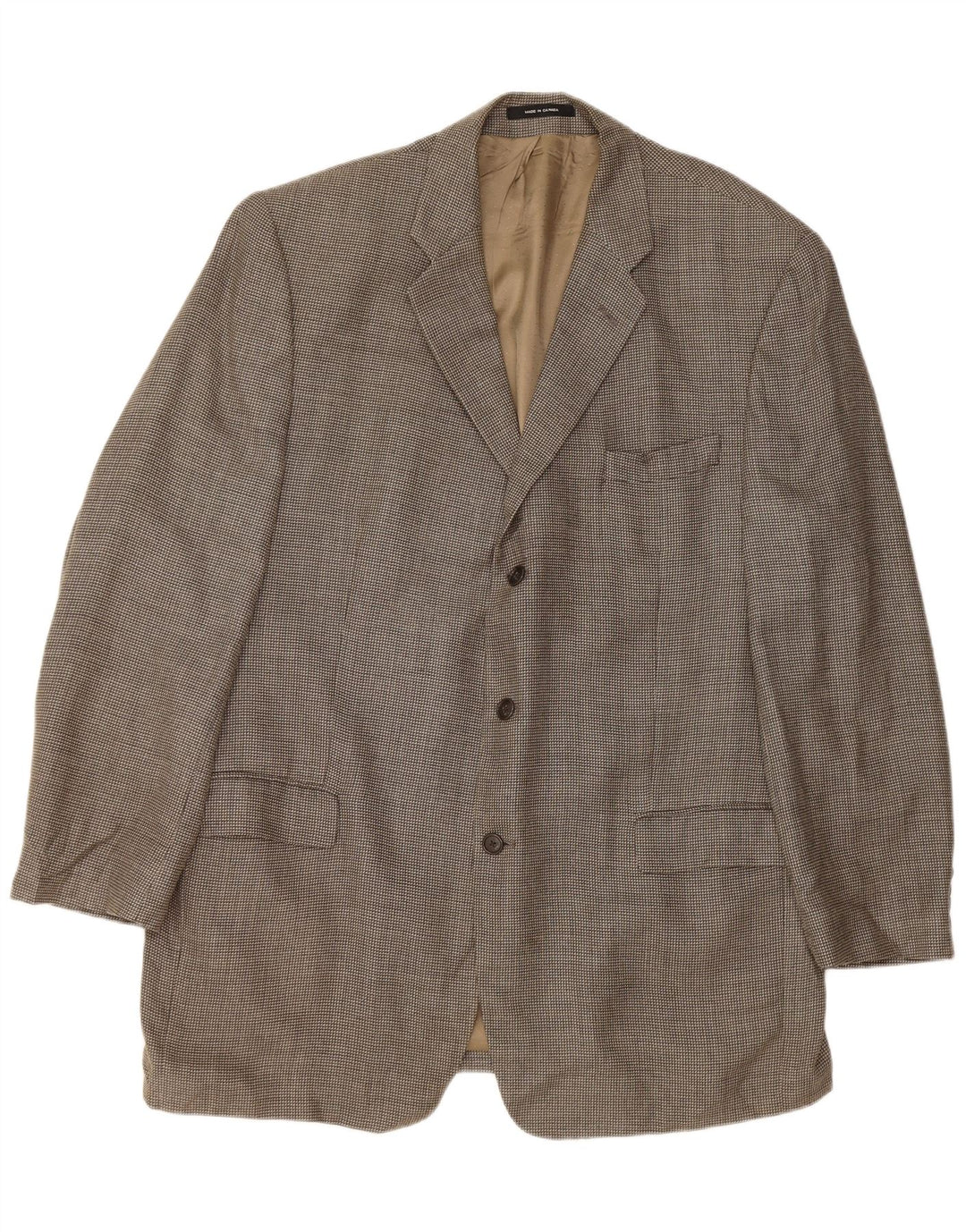 CALVIN KLEIN Veste Blazer 3 Boutons Homme Taille 46 XL Gris Check Soie