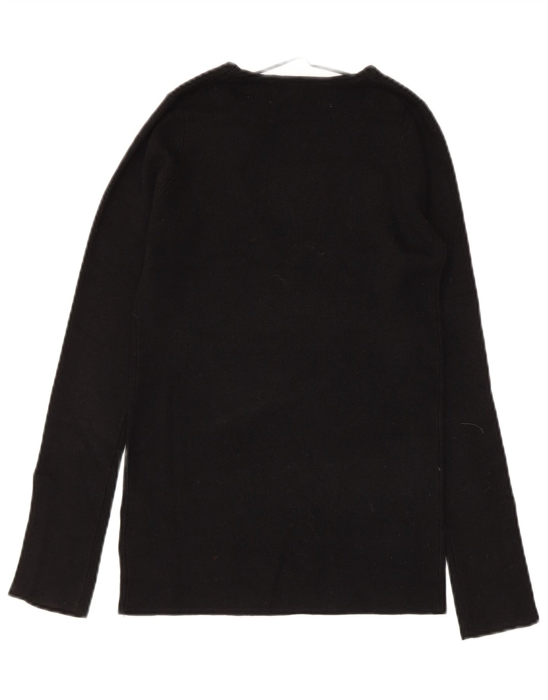 ZARA Pull col en V pour femme UK 12 Rayonne noire moyenne