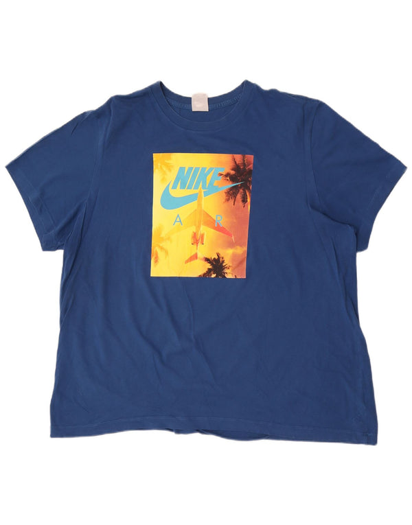 Nike T-shirt graphique pour homme en coton bleu 2XL