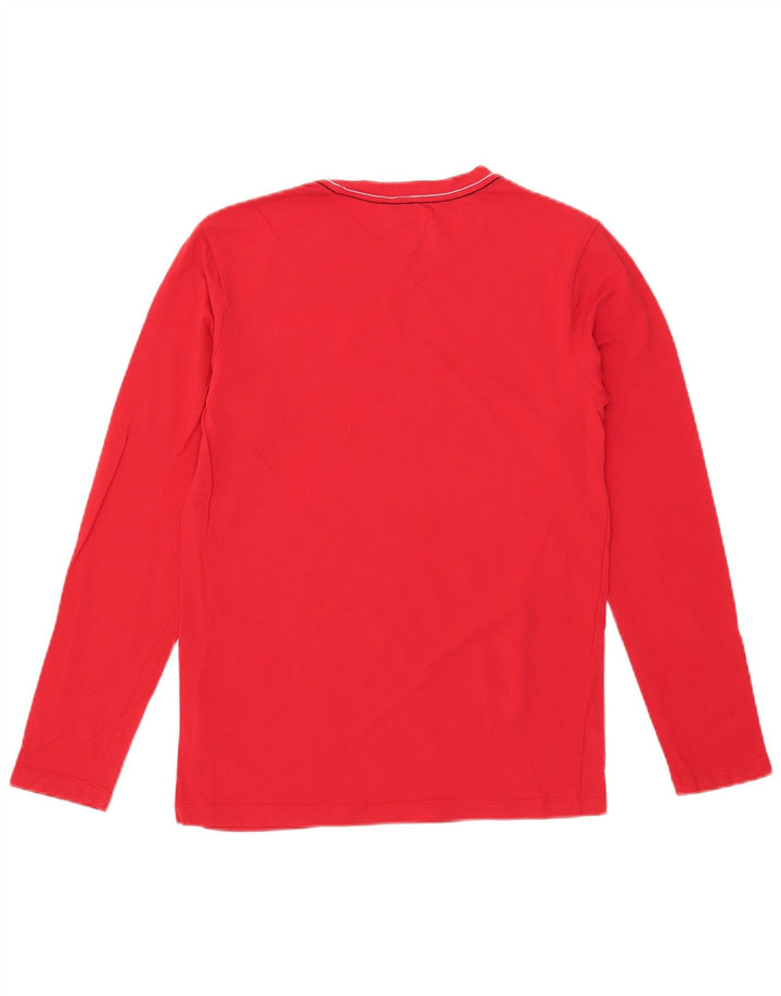 Guess Haut graphique à manches longues pour homme en coton rouge moyen