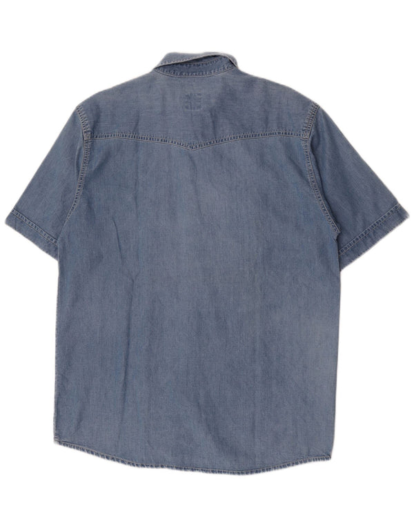 Levi's Chemise en Jean à Manches Courtes Homme Bleu Moyen