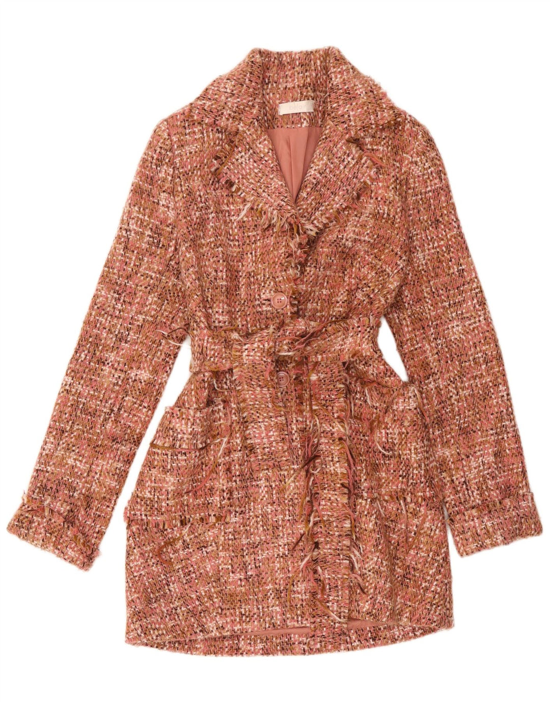 vintage Womens Overcoat UK 8 Petit Rose Moucheté