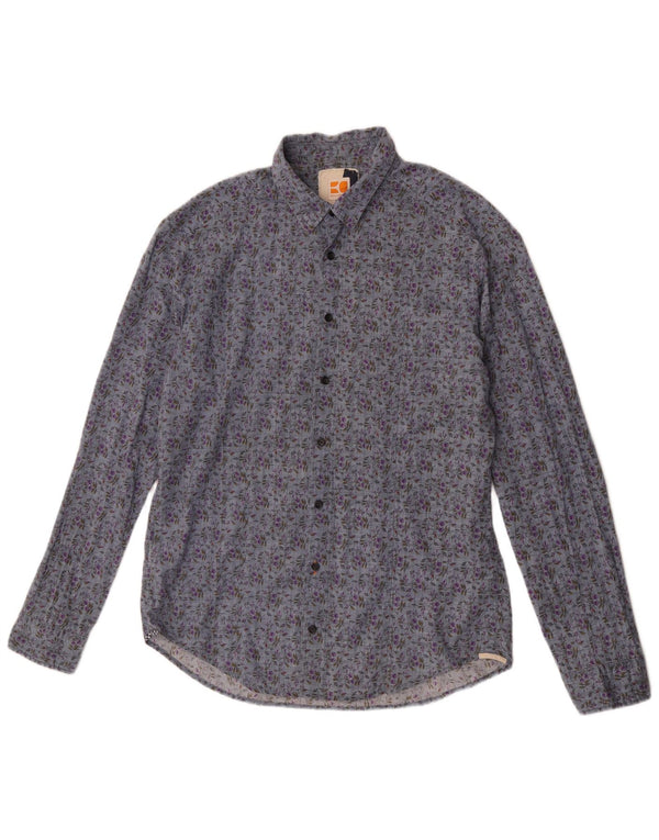 Hugo Boss Chemise Homme Large Bleu Floral Coton