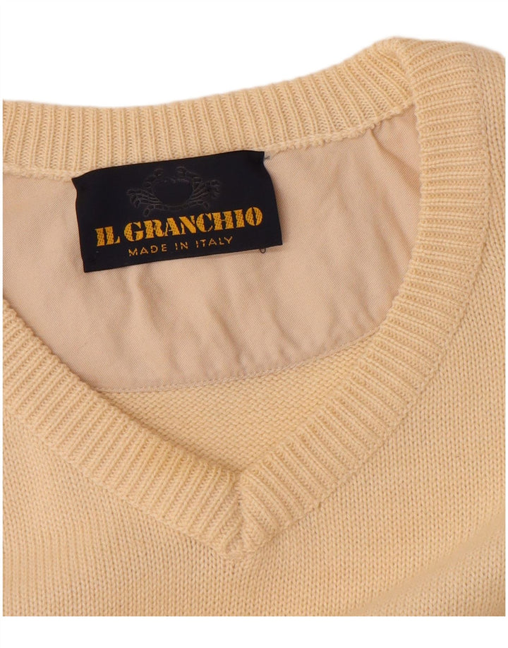 Il Granchio Pull Col V Homme Large Beige Argyle/Diamant