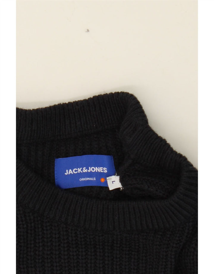 JACK & JONES Mens Crew Neck Jumper Sweater Large Navy Blue Acrylic Vintage Jack & Jones and Second-Hand Jack & Jones from Messina Hembry 