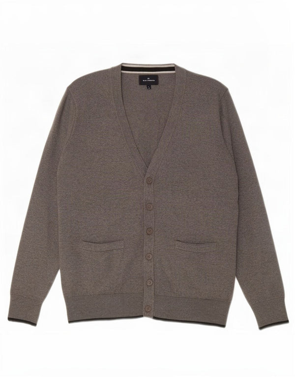 Marks & Spencer Pull Cardigan Blue Harbor Homme Gris Moyen Coton