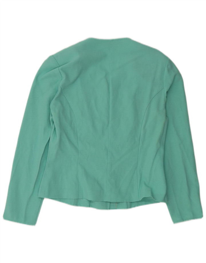 VINTAGE Veste Blazer 5 Boutons Femme EU 38 Viscose Turquoise Moyenne
