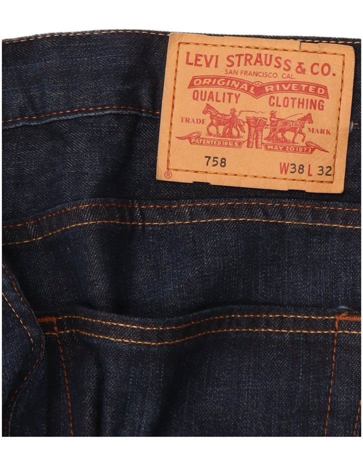 LEVI'S Jean Droit 758 Homme W38 L32 Bleu Marine Coton